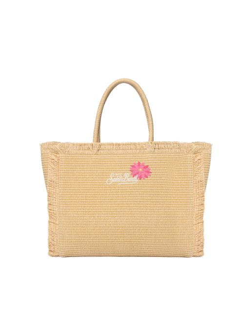 Borsa a spalla Vanity effetto paglia con ricamo floreale Mc2 Saint Barth | VANI02109065L